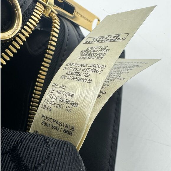 Auth Burberry Black Matte Leather Clifton Convertible 2way Handbag Purse - Picture 16 of 16